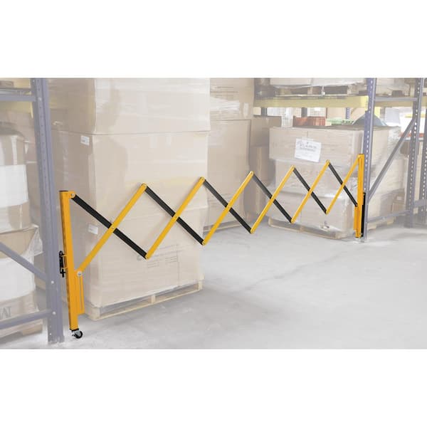 139 in. x 38 in. Yellow Steel Expand-A-Gate with Wall Mounts
