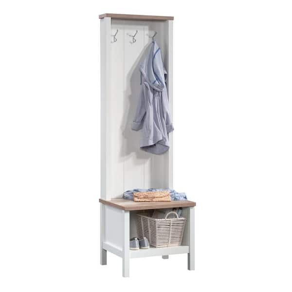 Cottage Road Soft White Hall Tree with Bench