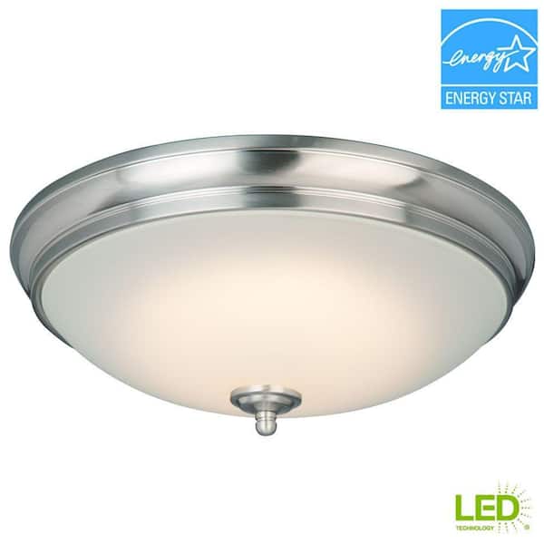 Clifton 13 in. Brushed Nickel Selectable LED Flush Mount