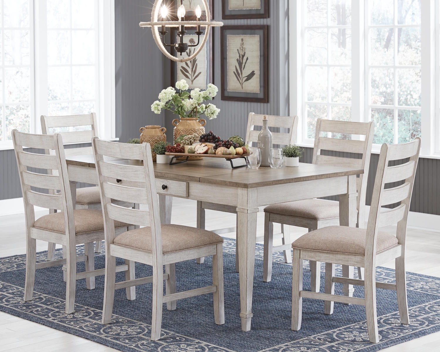 Signature Design by Ashley Casual Skempton Dining Table White/Light Brown
