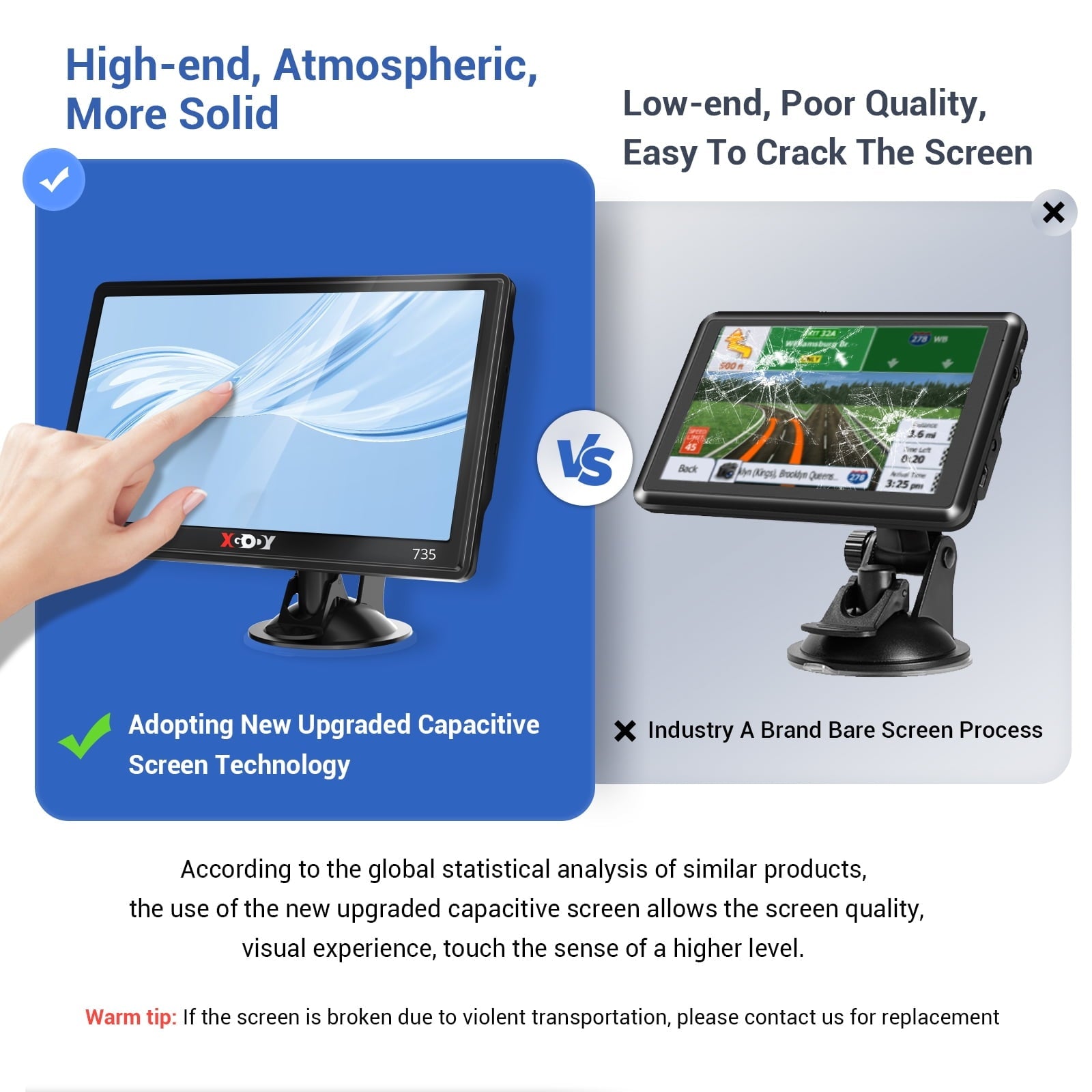 XGODY Truck GPS with Bluetooth 9 Inch Big Screen 256M+8GB GPS Navigation for Car GPS Navigation Trucker GPS with Lifetime Free Map Update