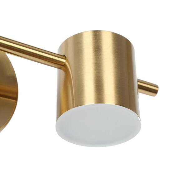 Macue 21 in. 3-Light Brass Gold Integrated LED Bathroom Vanity Light, Farmhouse Wall Light Fixtures, Modern Wall Sconce