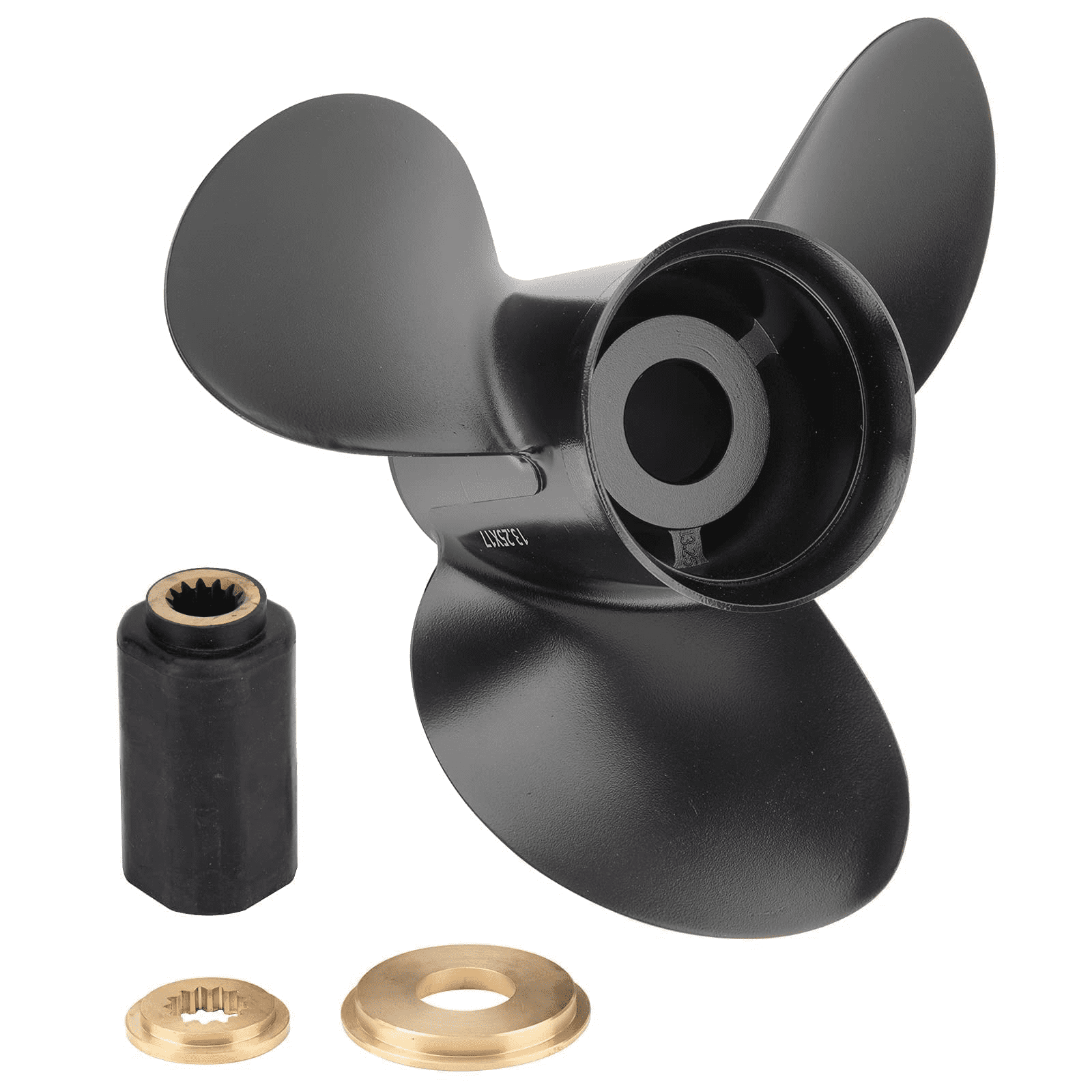 Qiclear OEM 13 1/4x17 Upgrade Aluminum Propeller Fit BRP Johnson Evinrude OMC Stern Drive 40-140 HP (Hub Kits Included) 13 Spline Tooth Parts No. 765183 RH