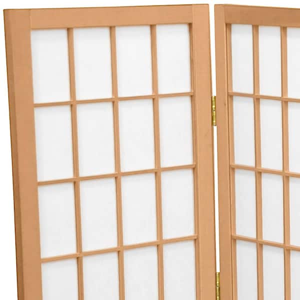2 ft. Short Desktop Window Pane Shoji Screen - Natural - 3 Panels