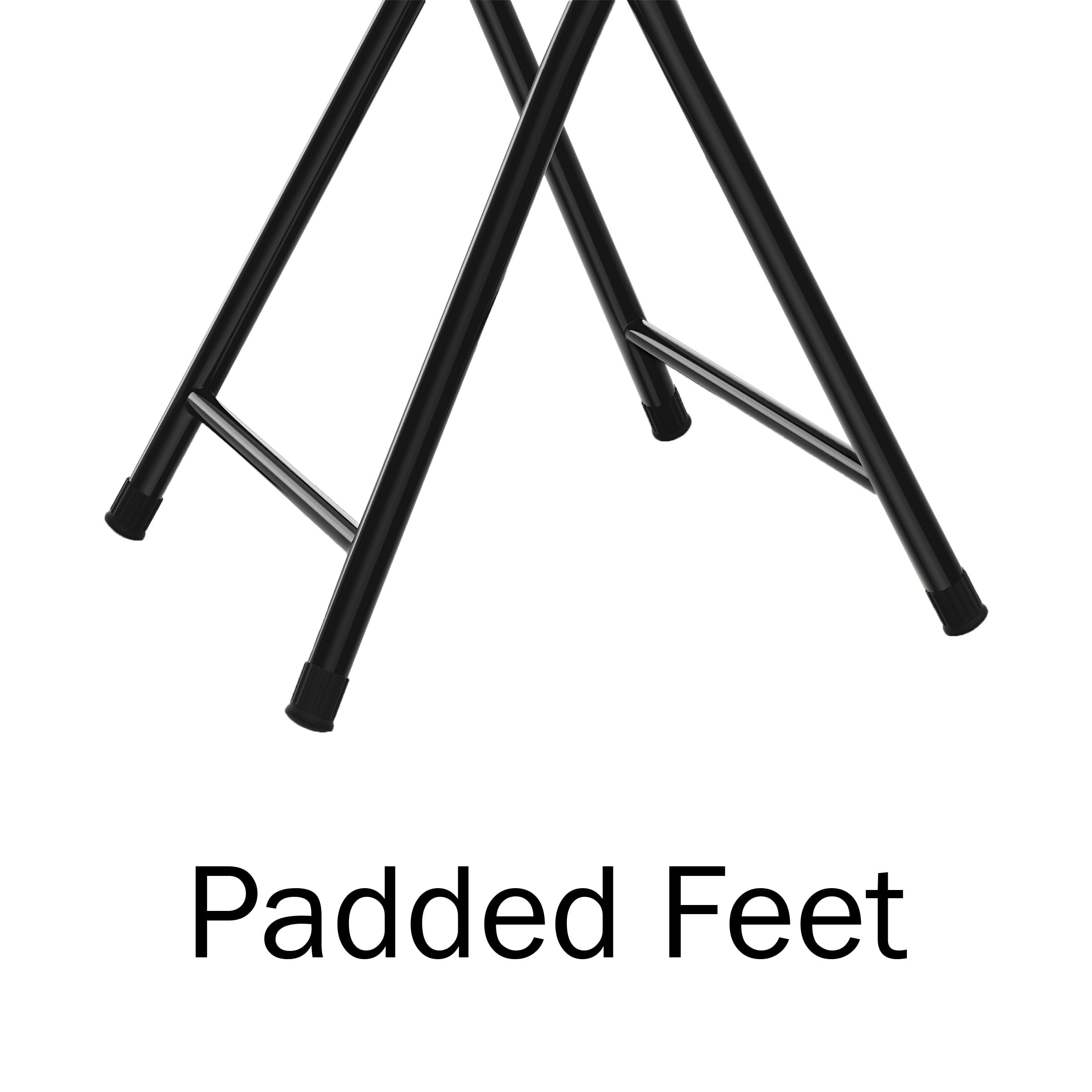 Trademark Home Folding Bar Stools–Set of 4, 18-inch Stools - 300lb Capacity and Padded Seats (Black)