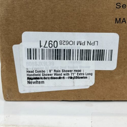 G-Promise All Metal Dual Square Shower Head Combo | 8" Rain Polished Chrome -New