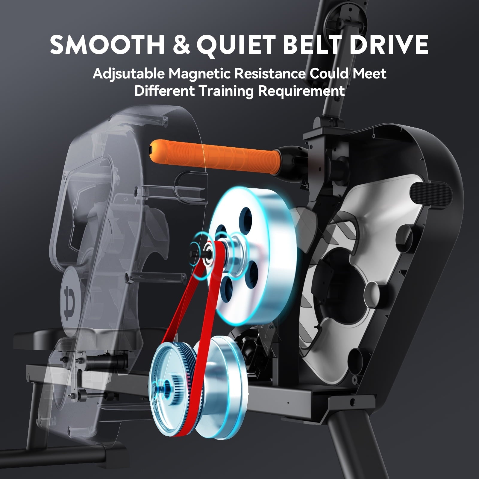 Pooboo Magnetic Rowing Machines Rower Foldable with 8 Level Resistance Indoor Rower Machines with Digital Monitor & Transport Wheels Max Weight up to 350 lbs