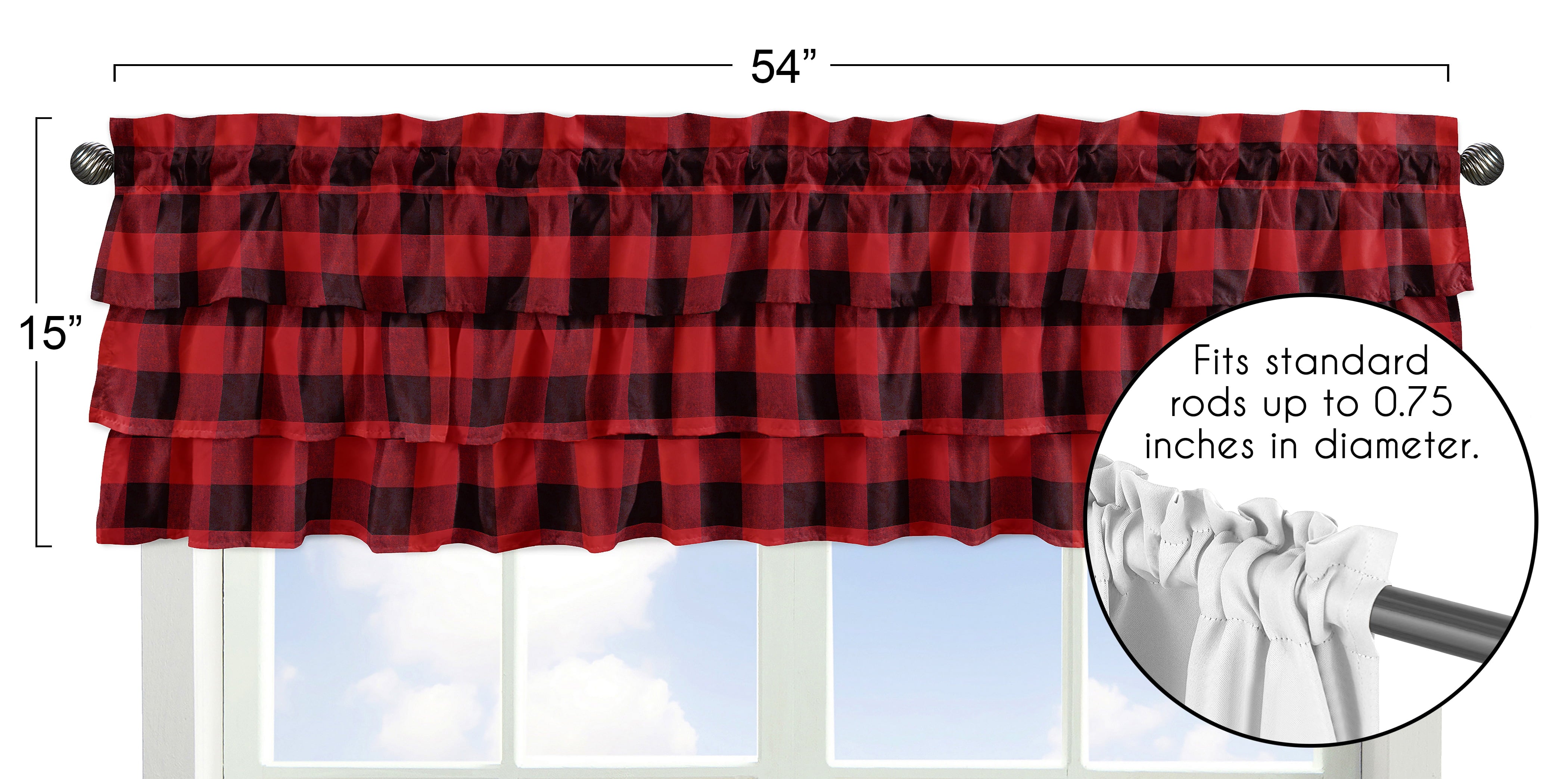Red and Black Plaid Ruffled 54