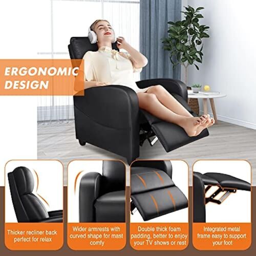 PU Leather Recliner Chair Living Room Massage Single Sofa Home Theater Chairs