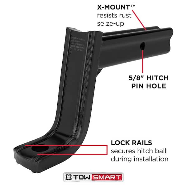 Class V, 15,000 lb., 8 in. Drop x 6 in. Rise x 1-1/4 in. Shank, X-Mount Trailer Hitch Ball Mount