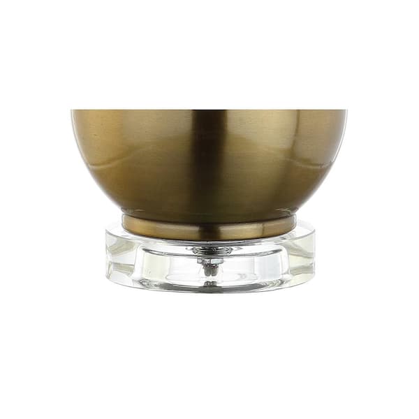 Dylan 25 in. Brass Metal/Crystal Teardrop Table Lamp