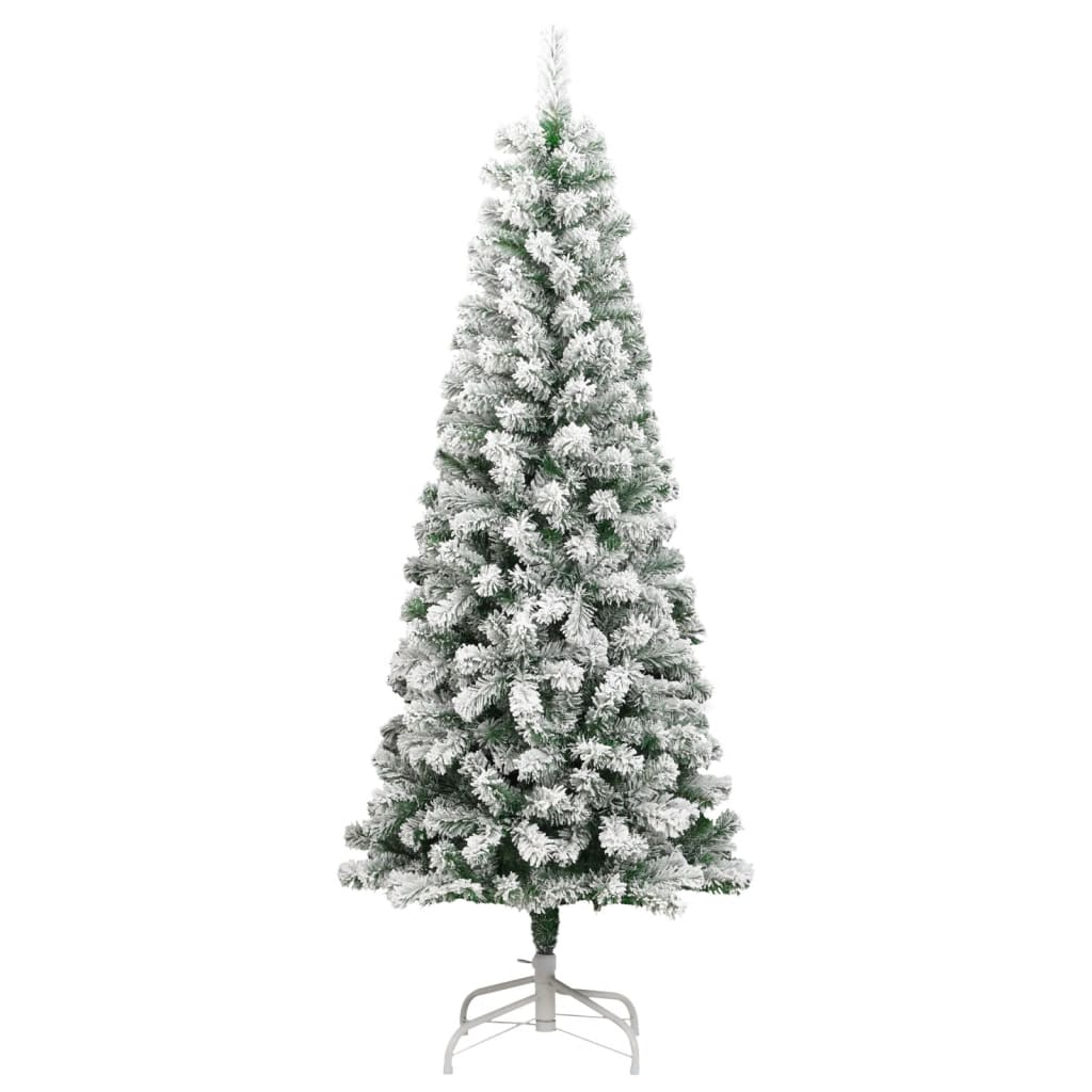 vidaXL Artificial Hinged Christmas Tree with Flocked Snow 82.7"
