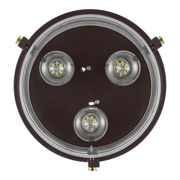 Huxley 11.9 in. 3-Light Dark Bronze Flush Mount Ceiling Light with Clear Glass Shade