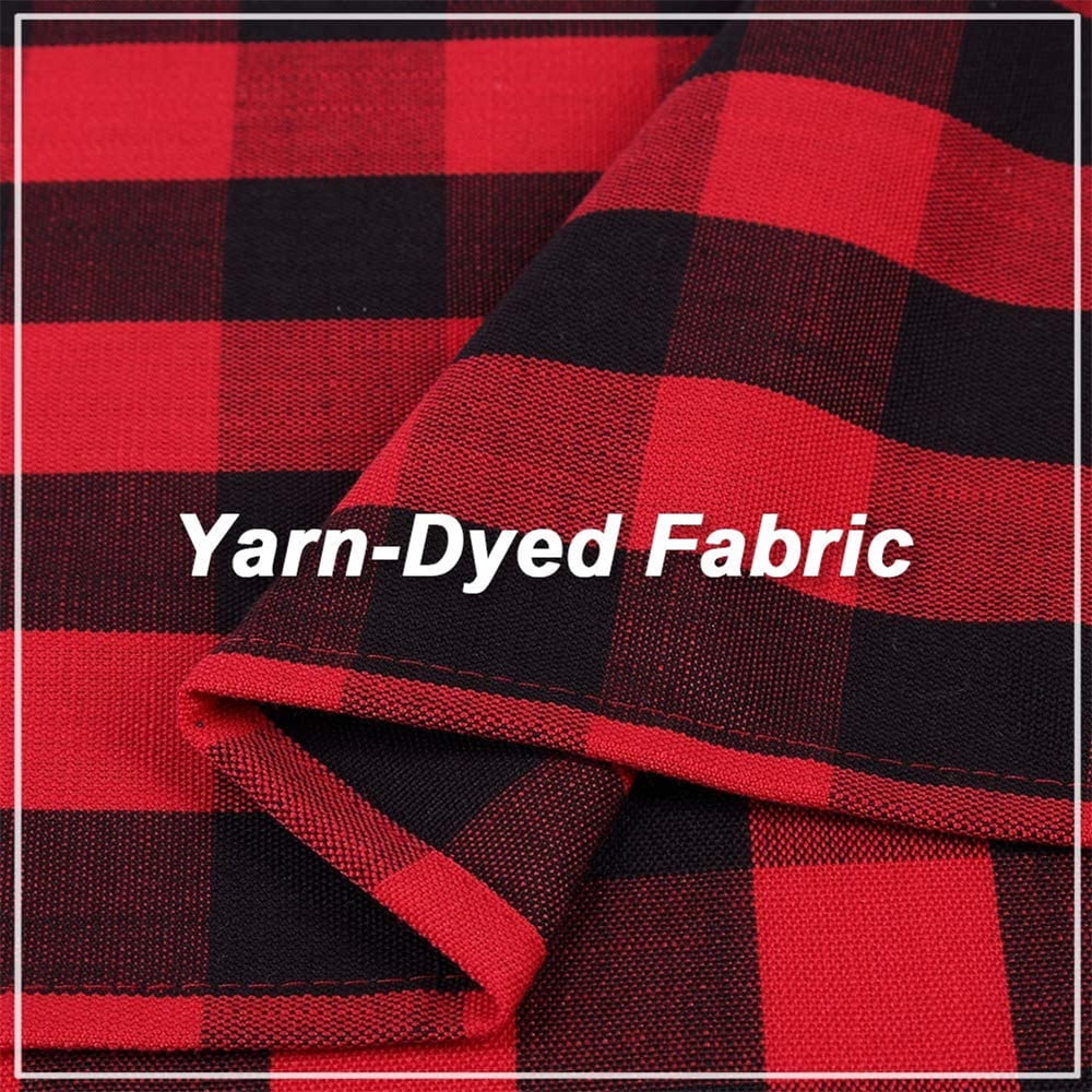 Plaid Valances Curtain, Rod Pocket Thicken Yarn Dyed Buffalo Check Gingham Curtains Valance