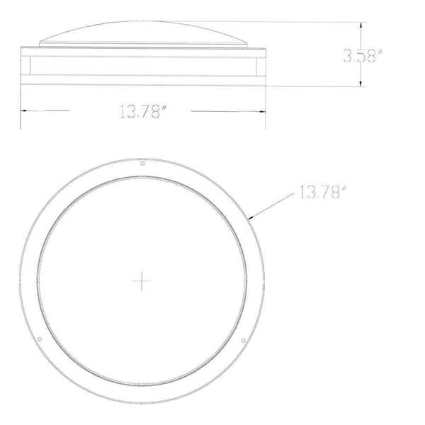 14 in. Round 1-Light Black Integrated LED Flush Mount