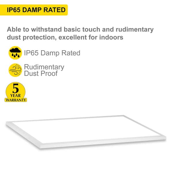 1 ft. x 2 ft. White Surface Mount Panel Integrated LED 22-Watt Dimmable 5CCT Selectable 2700K-5000K (4-Pack)