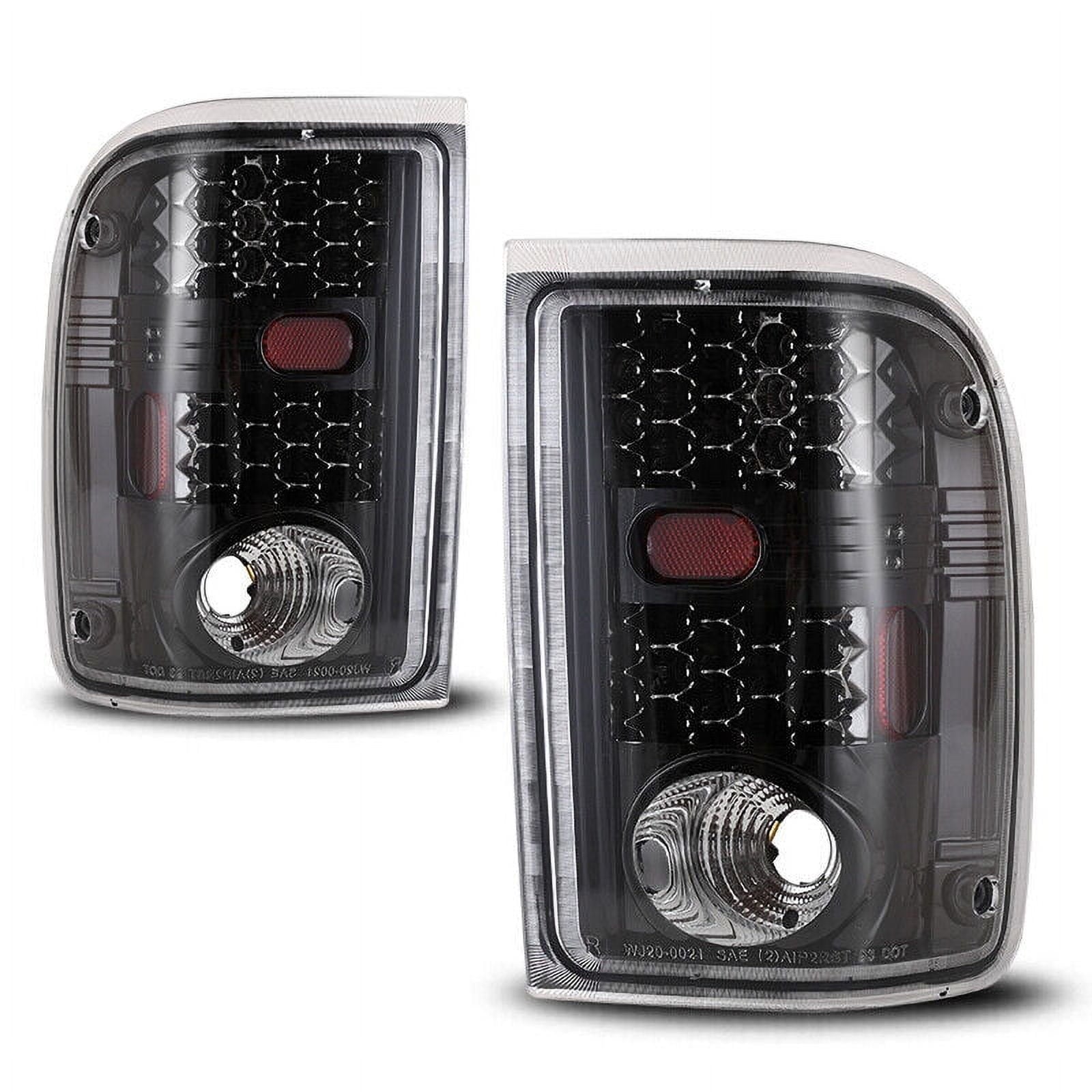 Winjet Pair Tail Lights Assembly for 2001 2002 2003 2004 2005 Ford Ranger Taillights, Rear Lamp Replacement w/Led Turn Signal, Reverse, Running and Brake Lights(Clear Lens)