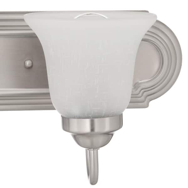 30 in. 4-Light Brushed Nickel Bathroom Vanity Light with Glass Shades