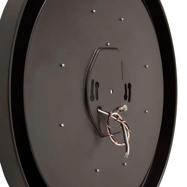 Chilton 15 in. Light Oil-Rubbed Bronze Adjustable CCT Integrated LED Flush Mount with Glass Shade