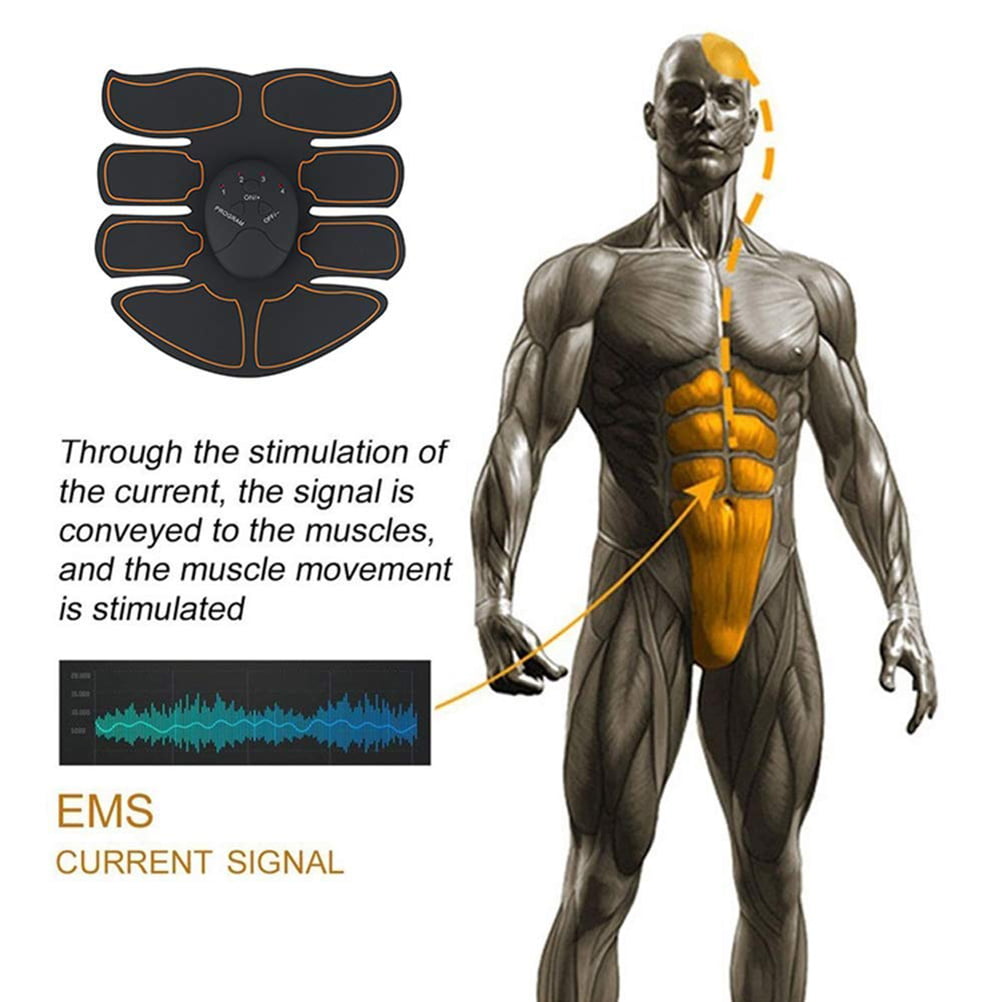 EMS Wireless Muscle Stimulator Trainer Electric Smart Fitness Abdominal Training Weight Loss Stickers Body Slimming Belt