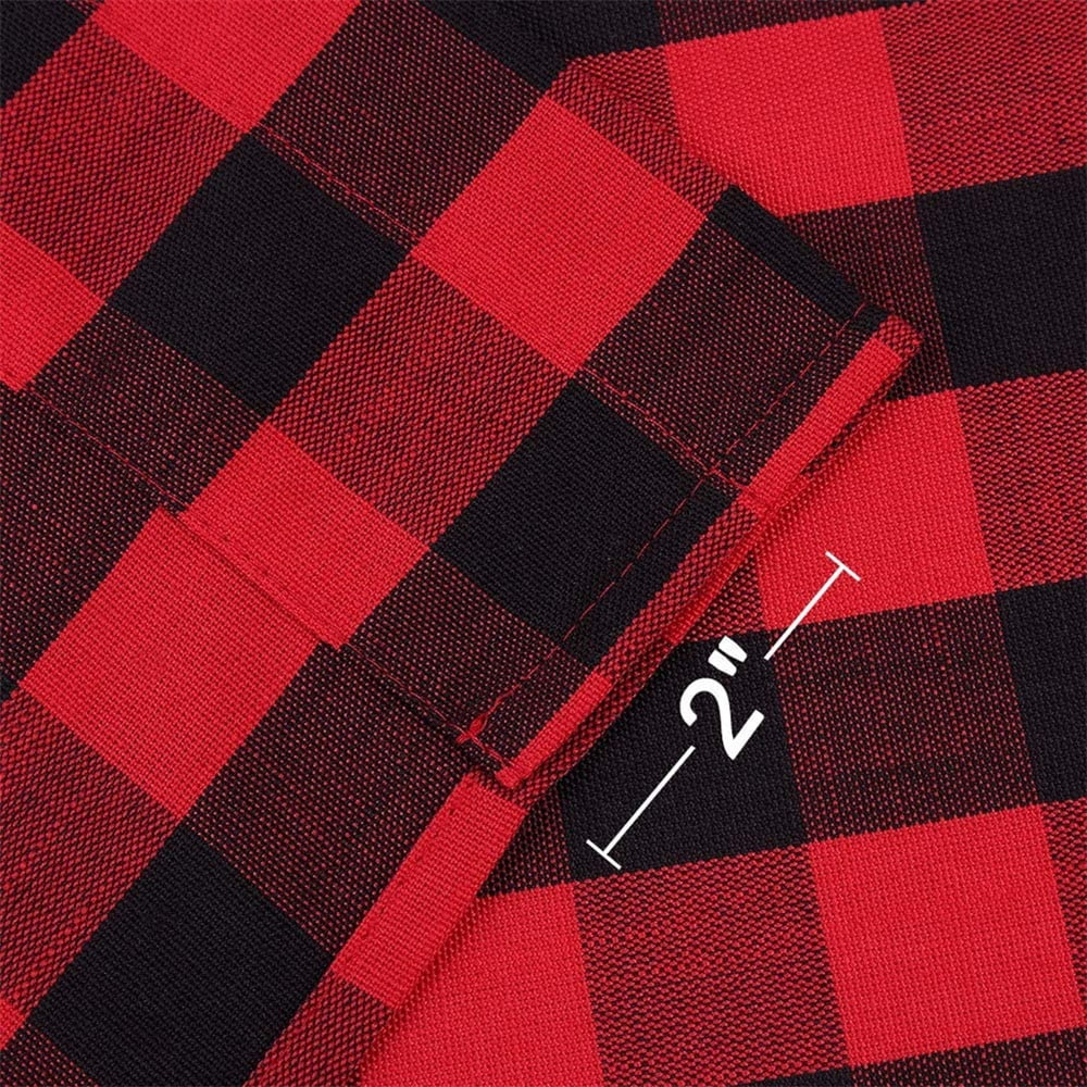 Plaid Valances Curtain, Rod Pocket Thicken Yarn Dyed Buffalo Check Gingham Curtains Valance