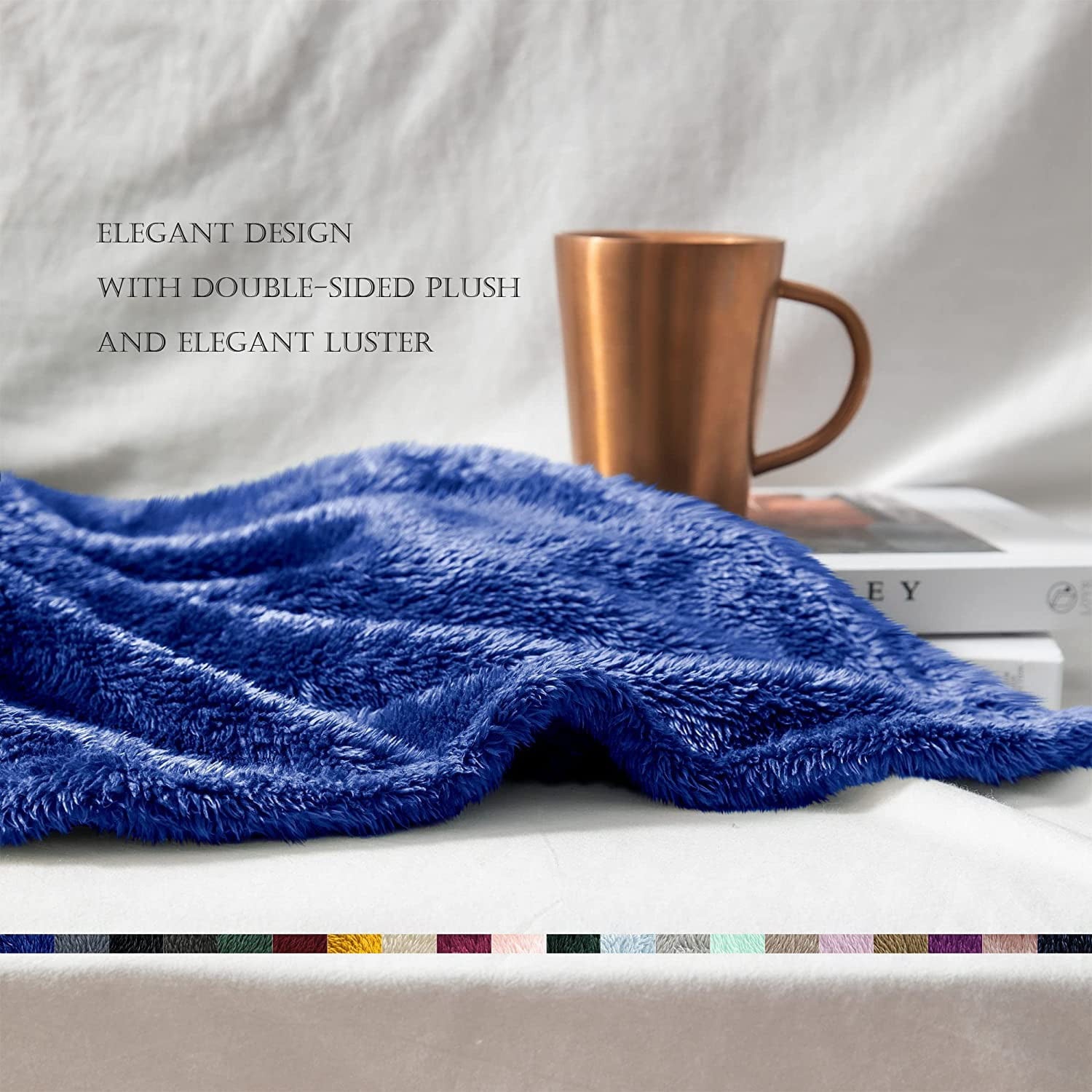 Exclusivo Mezcla Plush Fuzzy Large Fleece Throw Blanket ( 50