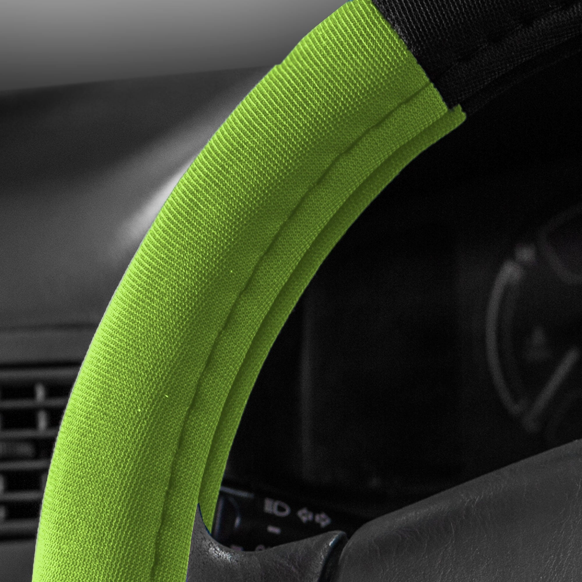 FH Group AFFH2033GREEN Modern Seat Belt Pads and Steering Wheel Cover Green 1.2 lb. w. Air Freshener