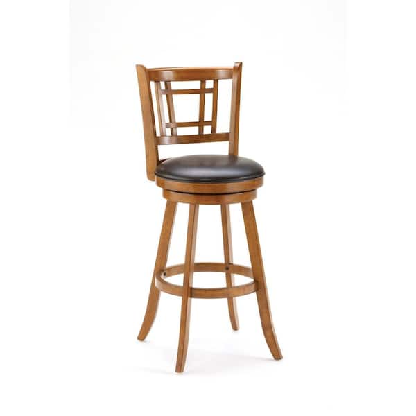 Fairfox 24.5 in. Oak Swivel Counter Stool