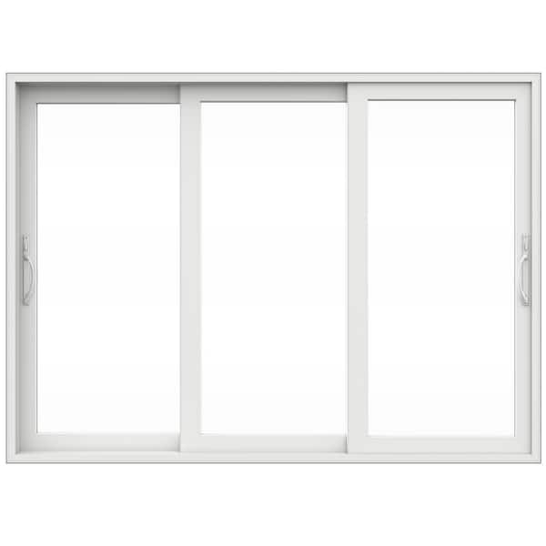 V4500 Multi-Slide 105 in. x 80 in. Universal Handing Low-E White Vinyl 3-Panel Prehung Patio Door