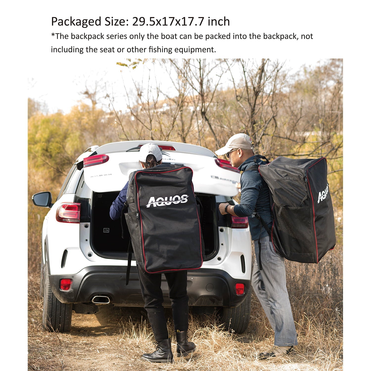 AQUOS Backpack Series 7.5ft Inflatable Pontoon Boat Zodiac Boat