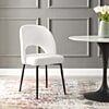 Modway Rouse Upholstered Fabric Dining Side Chair in Black Beige