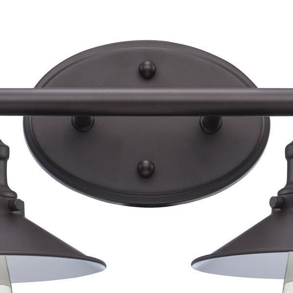 Glenhurst 34 in. 4-Light Industrial Farmhouse Bronze Bathroom Vanity Light Fixture with Metal Shades