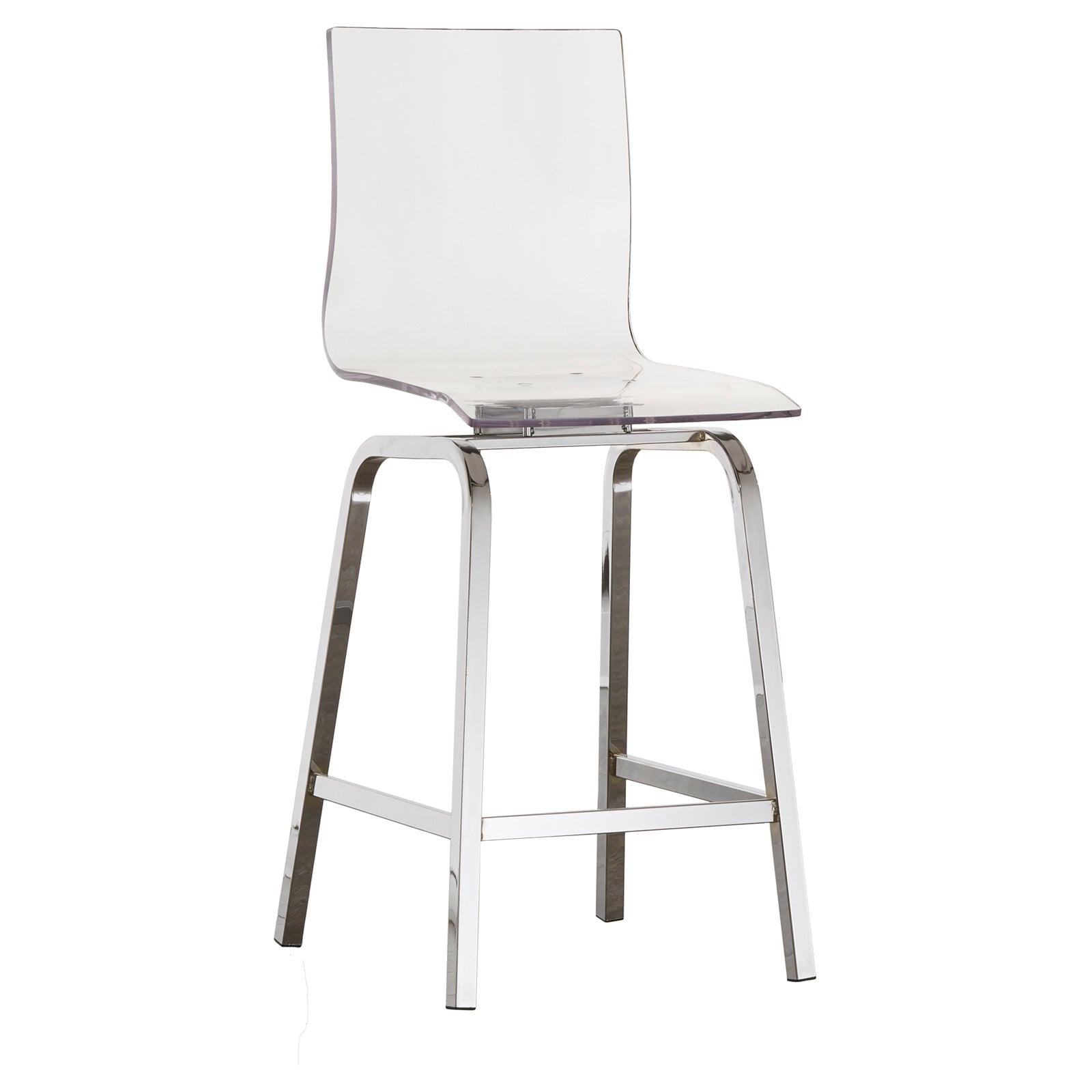 Chelsea Lane Acrylic and Chrome Swivel Stool, Set of Two, Counter Height