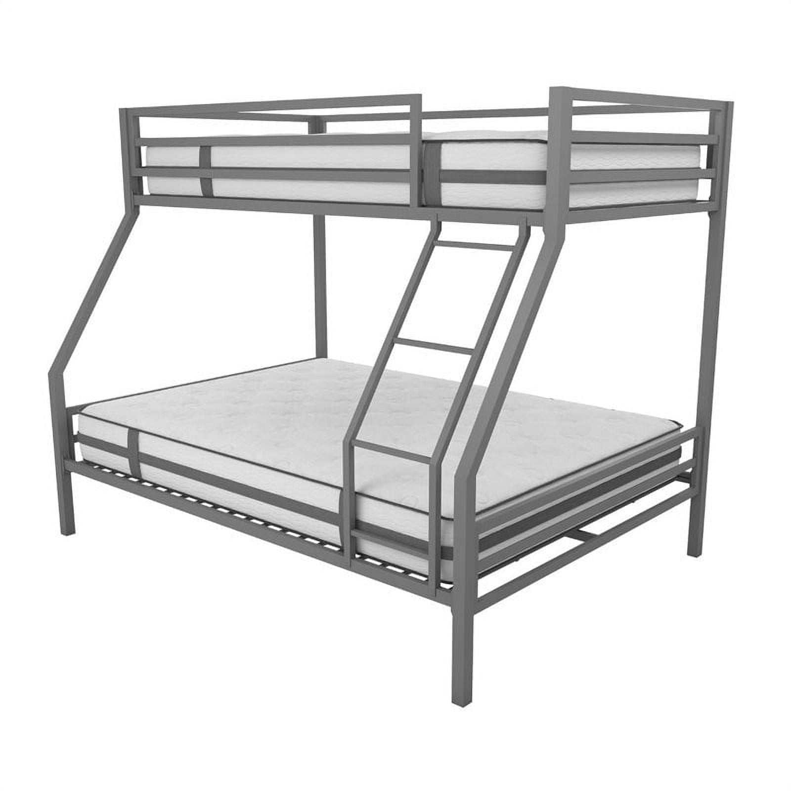 Teen Novogratz Charlie Twin-Over-Full Metal Bunk Bed, Gray