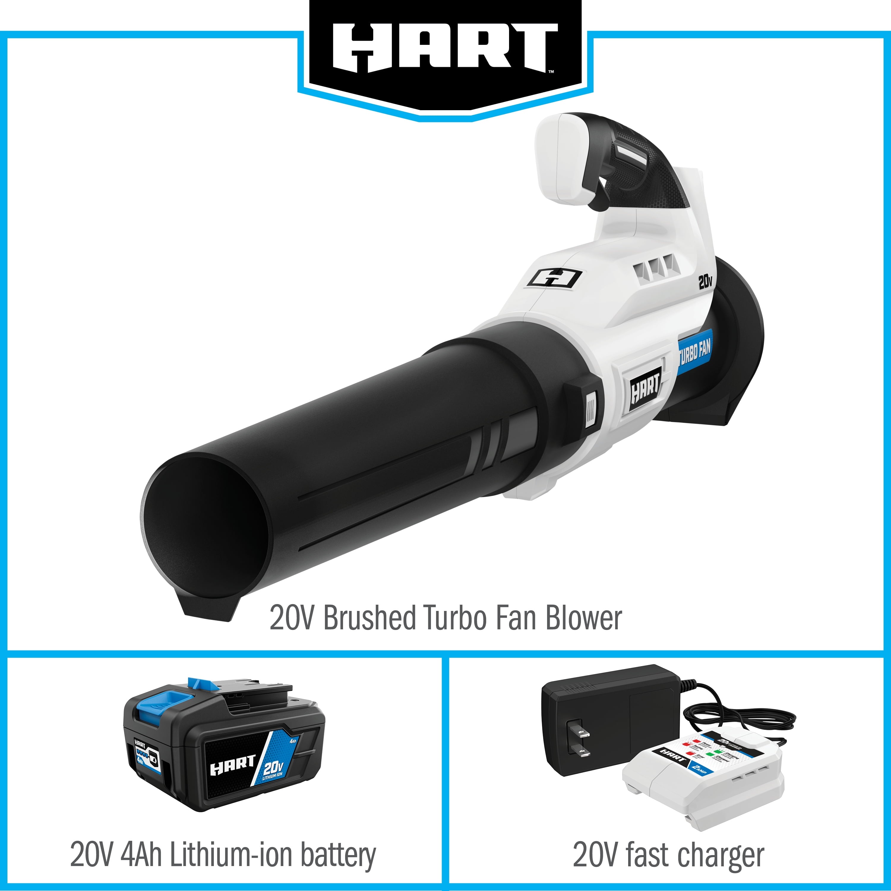 HART 20-Volt Turbo Fan Blower (1) 4.0Ah Lithium-Ion Battery