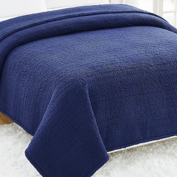Cloud Sherpa Navy Polyester Twin XL Blanket
