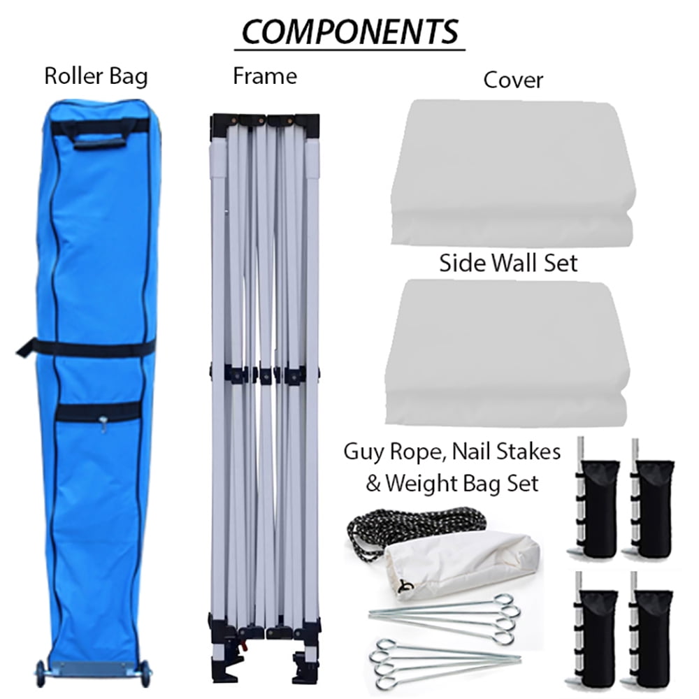 King Canopy Ares 10-Feet by 10-Feet Instant Pop up Canopy Booth, 1 1/2 Inch Leg, Steel Frame, Black ARSTW10WH-B2