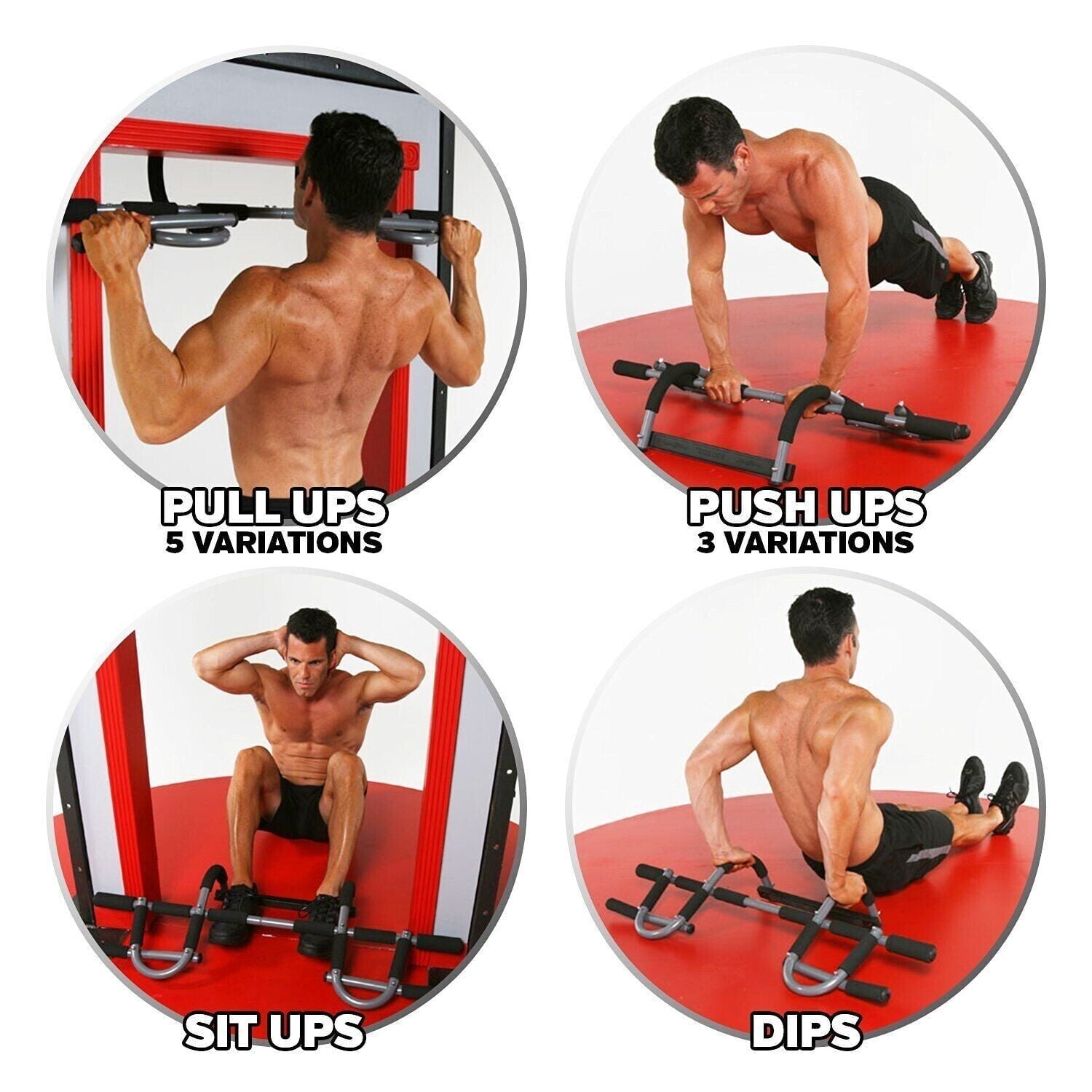 Iron Gym Extreme Pull-Up Bar with 300 lbs Capacity for Chin-Ups, Push-Ups, and Dips