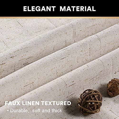 100% Blackout Linen Look Patio Door Curtain 84 Inches Long Extra Wide Thermal