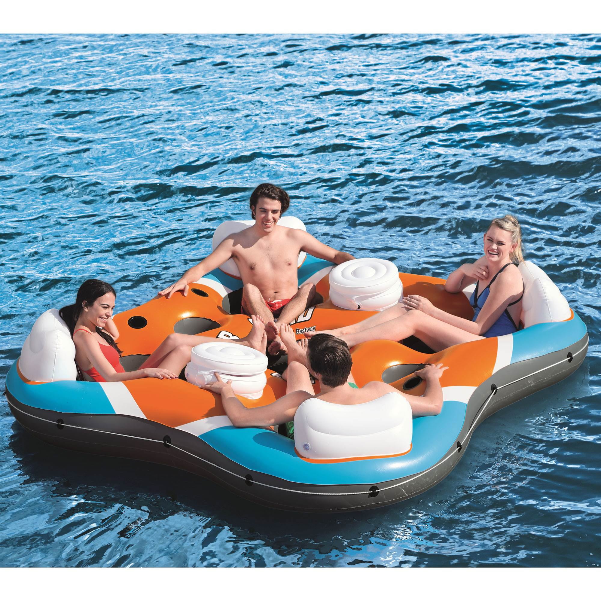 Bestway Rapid Rider 4 Person River Lake Raft and Intex Electric Air Pump