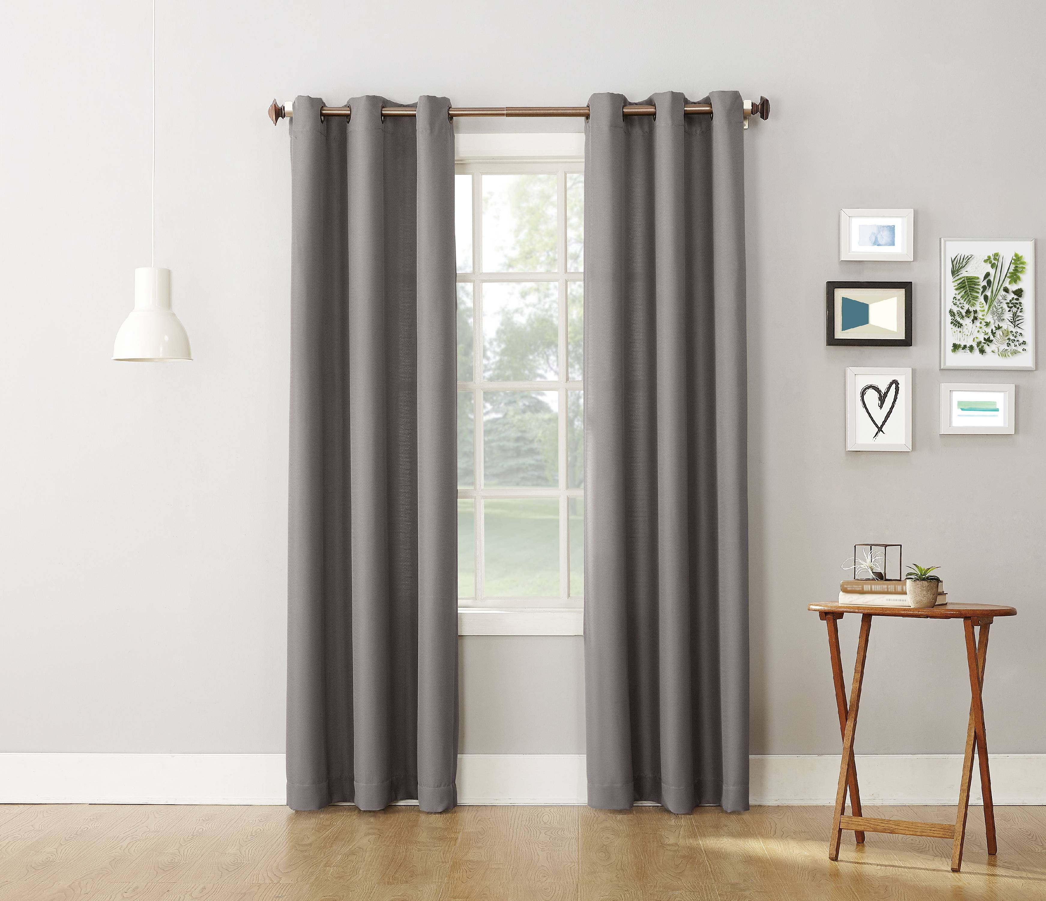 No. 918 Nathan Casual Textured Semi-Sheer Grommet Curtain Panel, 48