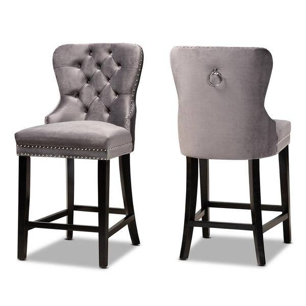 Howell 26.in Grey and Espresso brown Counter Stool (Set of 2)
