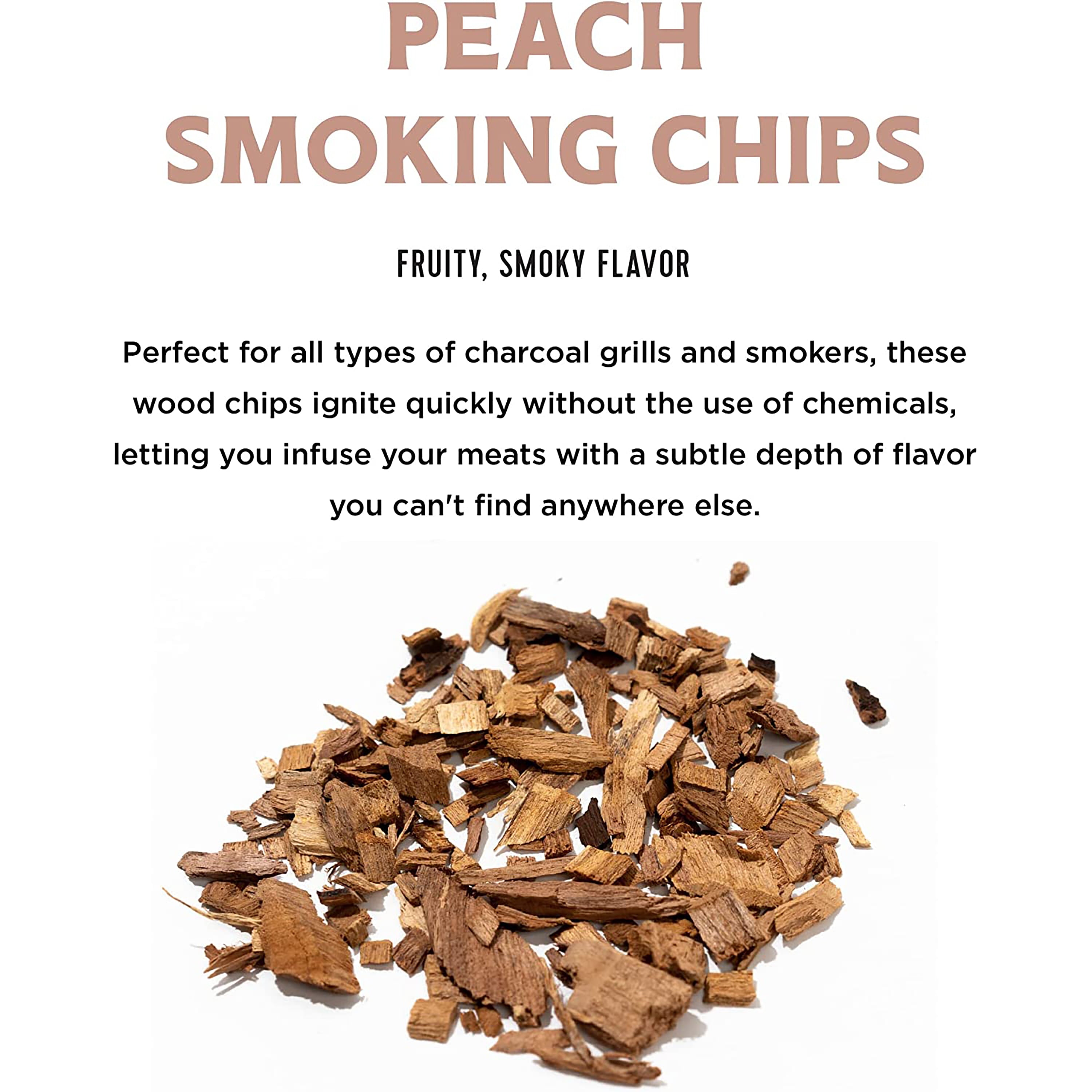 Fire & Flavor FFW112 Premium All Natural Smoking Wood Chips, 2 Pounds, Peach