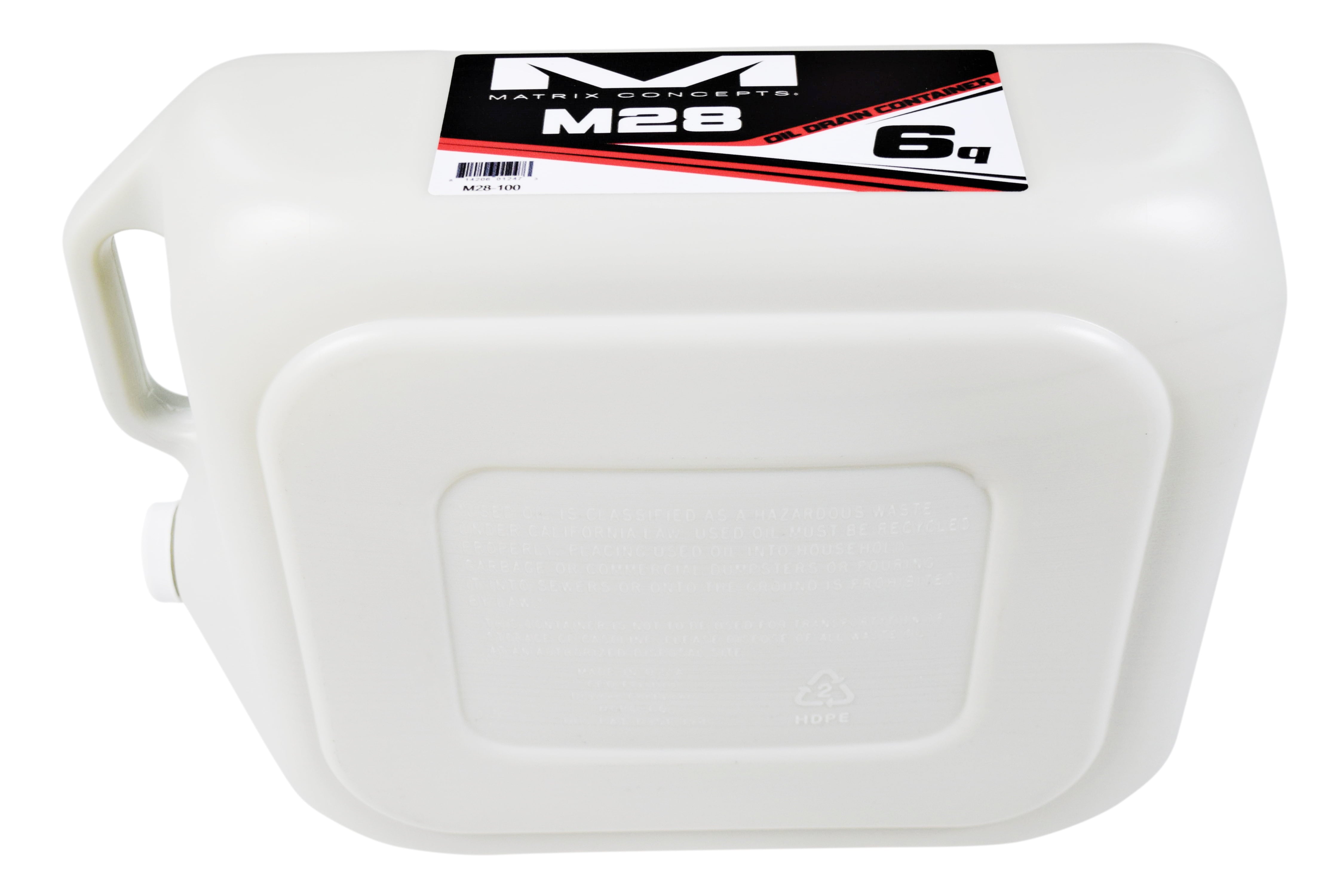 Matrix Concepts M28 6 Quart Oil Drain Container 6 Qt. with Small Sticker Kit