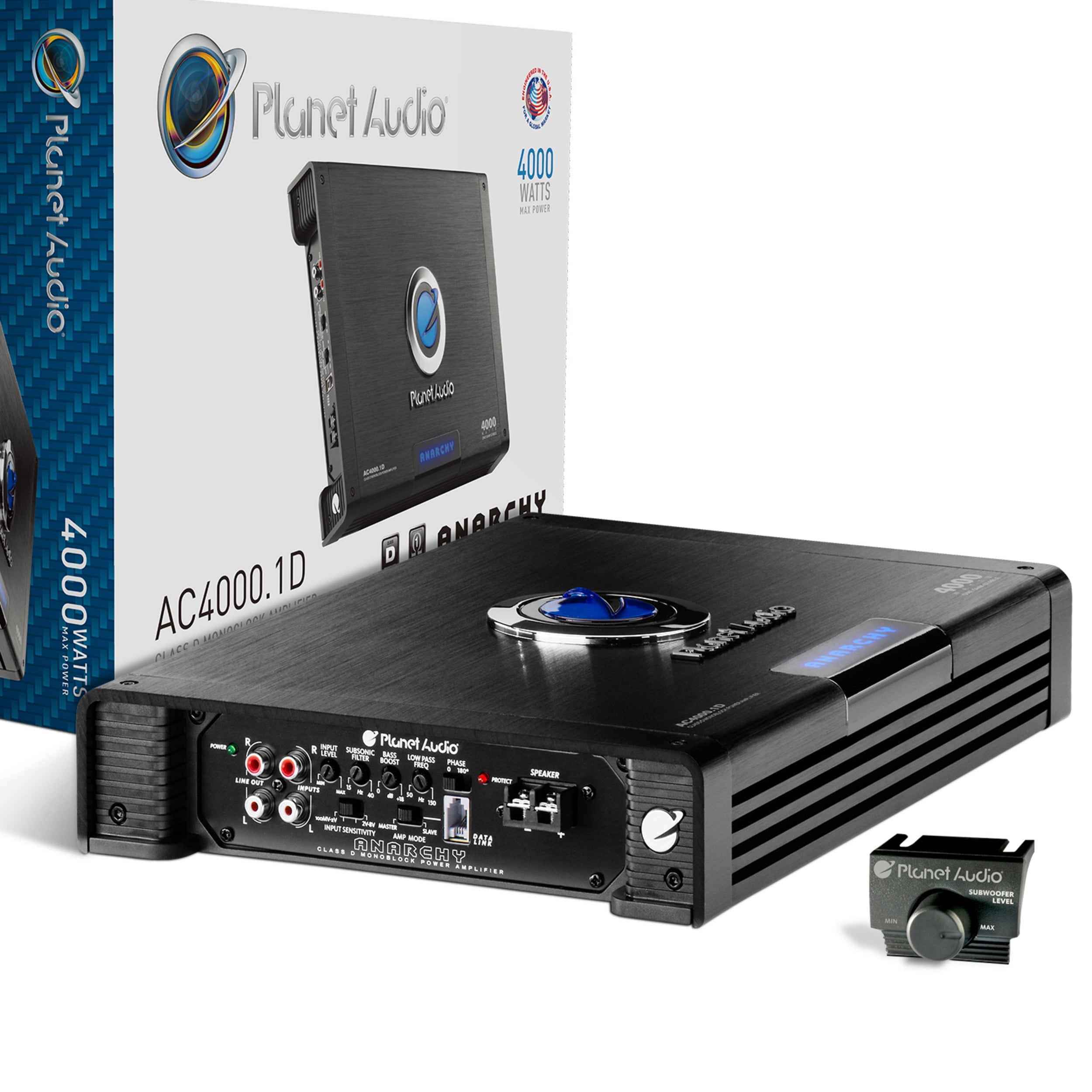 Planet Audio AC4000.1D 4000 Watt Class D Car Amplifier, 1 Ohm Stable, Mosfet