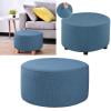 Small Ottoman With Sliding Cover, Footrest, Seat Cover, Removable Storage Ottoman , Kahki