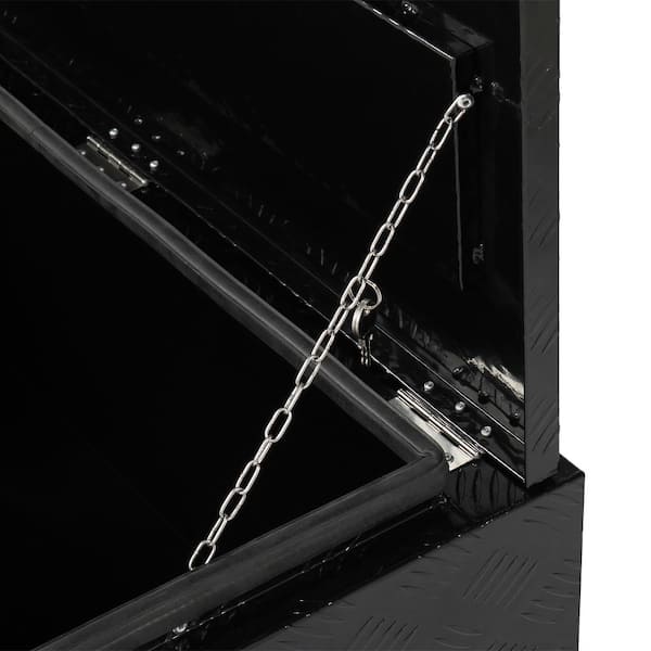 36 in. Black Diamond Plate Aluminum Underbody Truck Tool Box Double Lock with Key