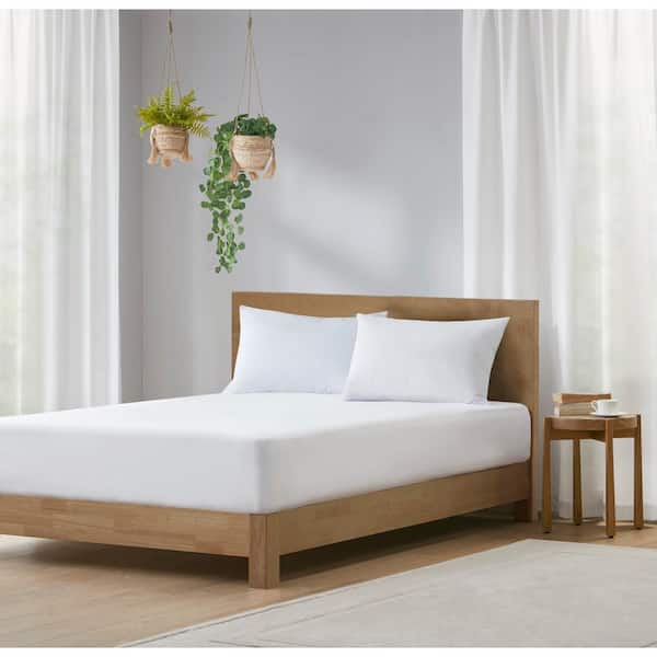 Allergen Polyester Twin Mattress and Pillow Protector Set Barrier White