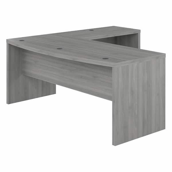 Echo 71.97 in. Bow Front L-Shaped Modern Gray Desk