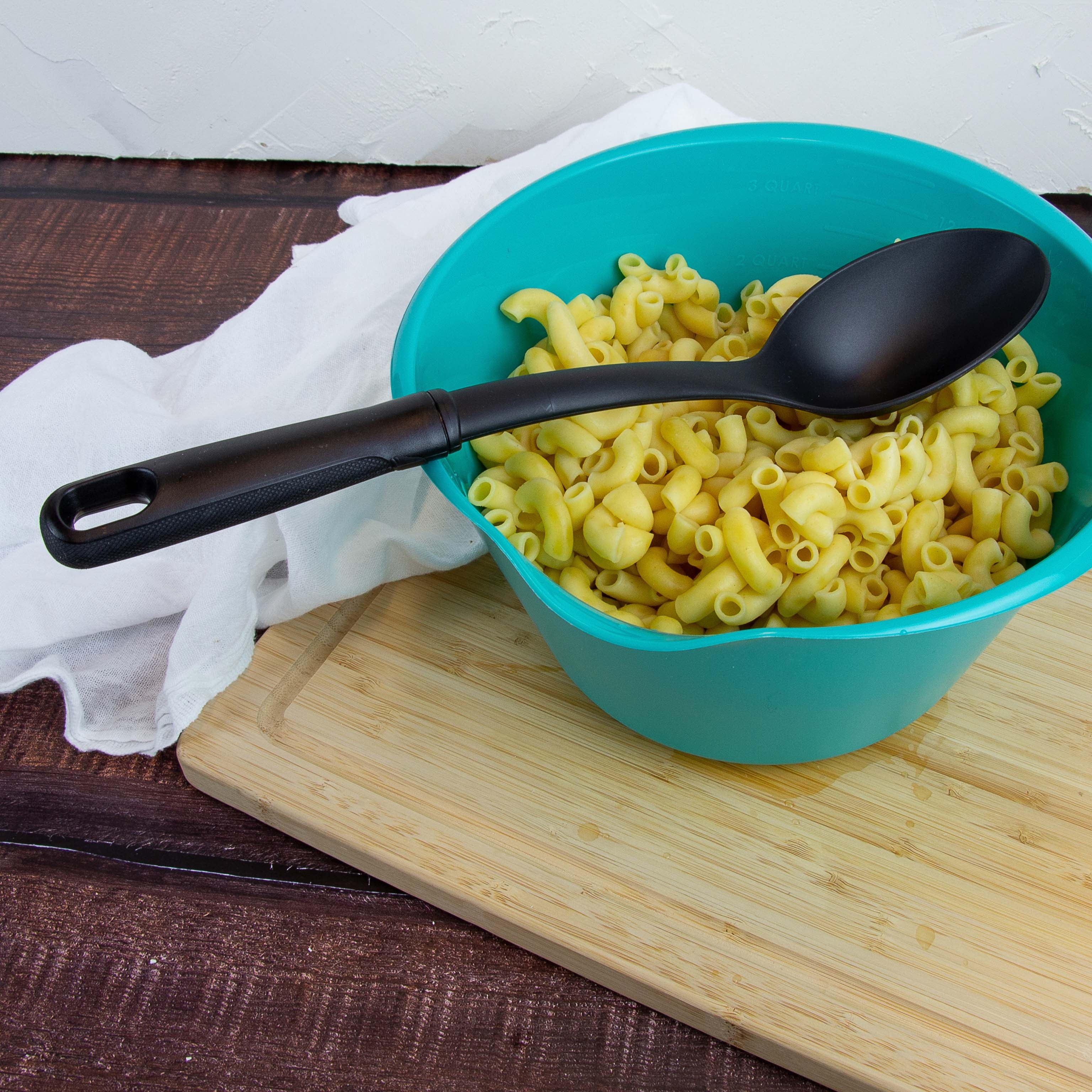 Mainstays Nylon Solid Basting Spoon, Soft-Touch Handle, Black, Dishwasher Safe